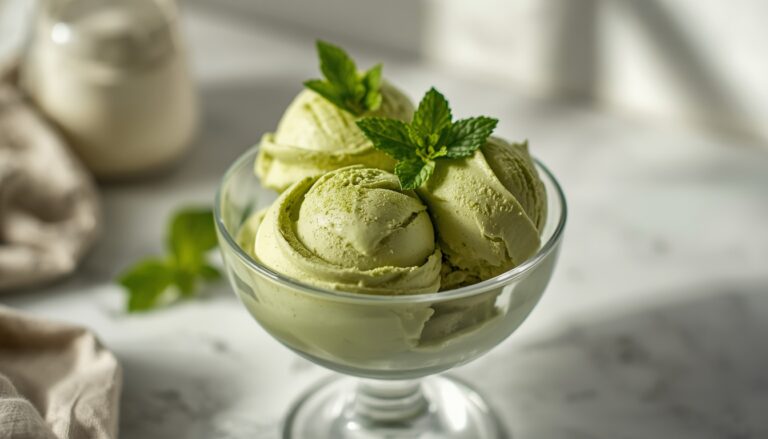 Healthy Matcha Ice Cream Recipe (Only 150 Calories & Naturally Sweetened)