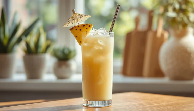 High Protein Pineapple Smoothie Recipe | Creamy Tropical Breakfast