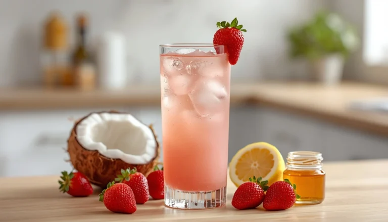 Natural Electrolyte Drink Recipe with Coconut Water & Strawberries 🍓