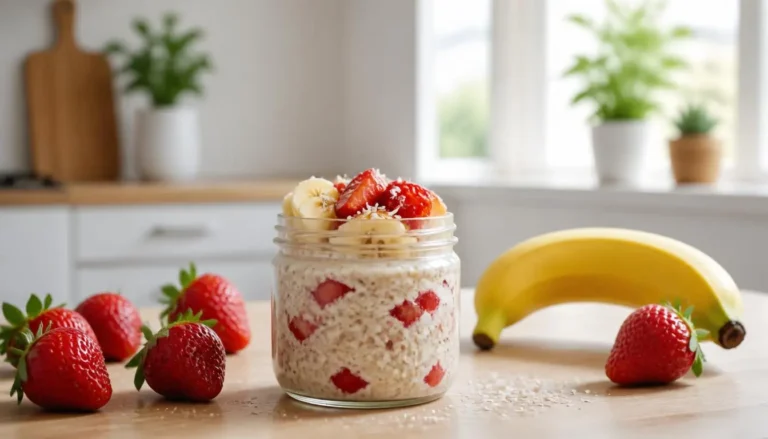 Strawberries & Cream Overnight Oats | Easy Meal Prep Breakfast