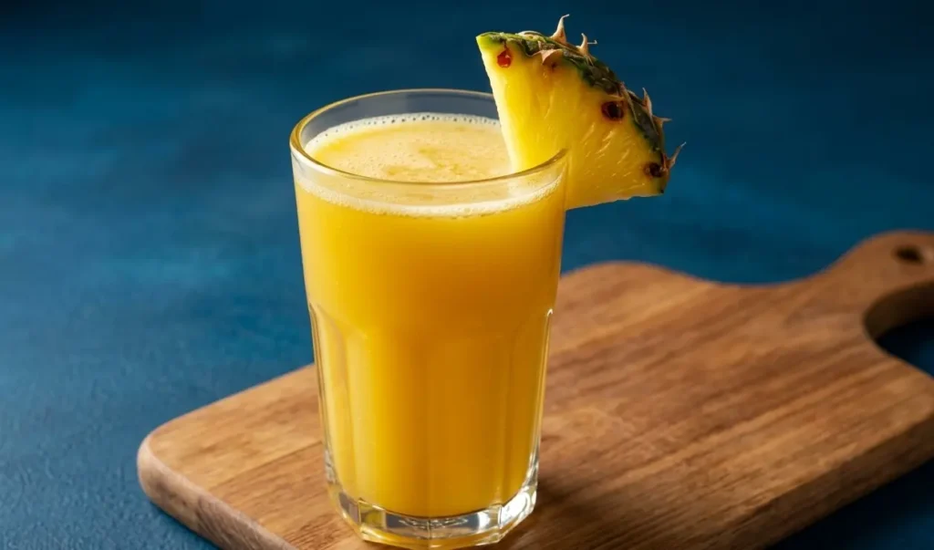 Pineapple cucumber ginger drink made with fresh pineapple, cucumber, ginger, and lemon