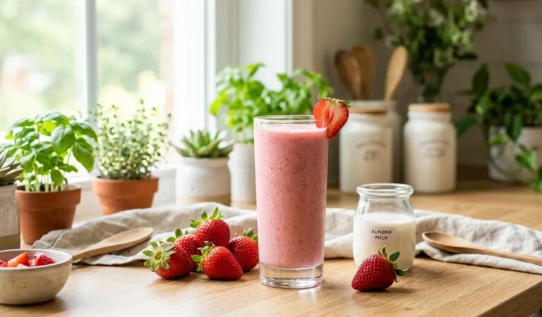 Healthy Strawberry Milkshake | Creamy & Easy Homemade Drink